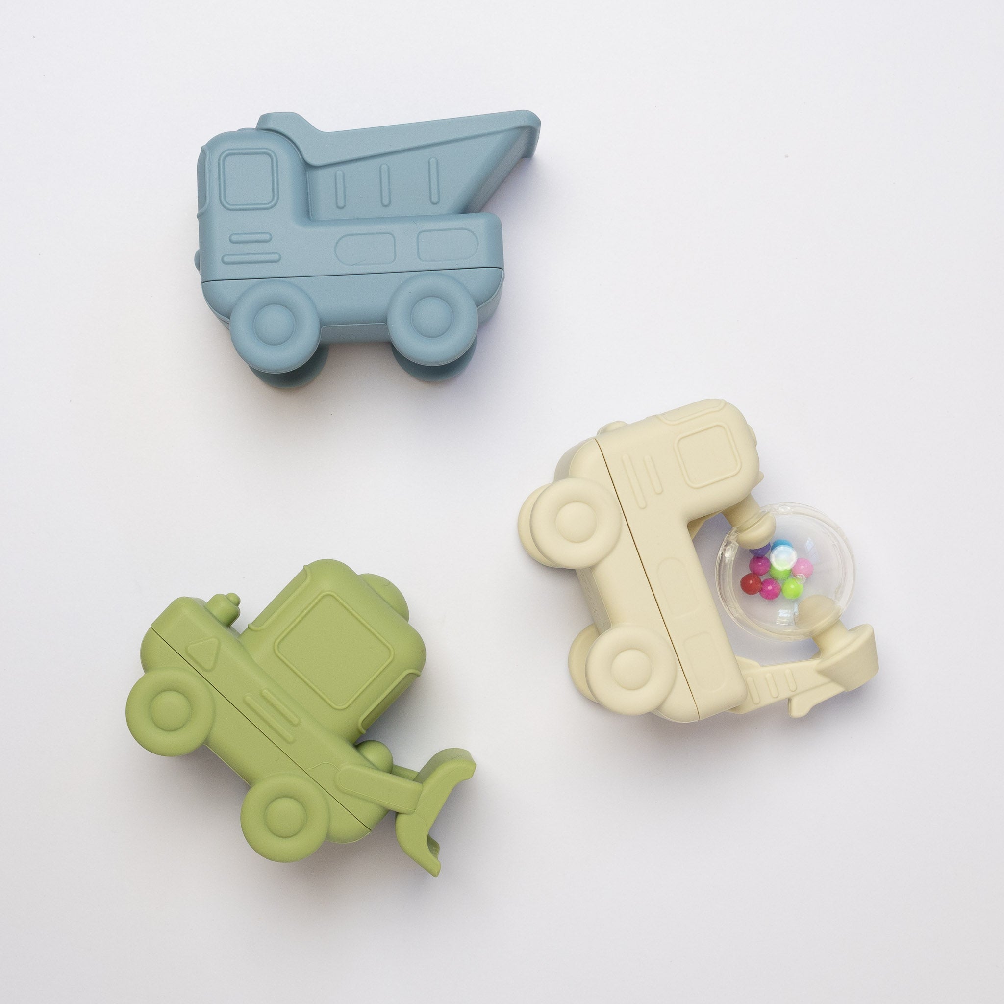Silicone Construction Vehicle Bath Toy Set