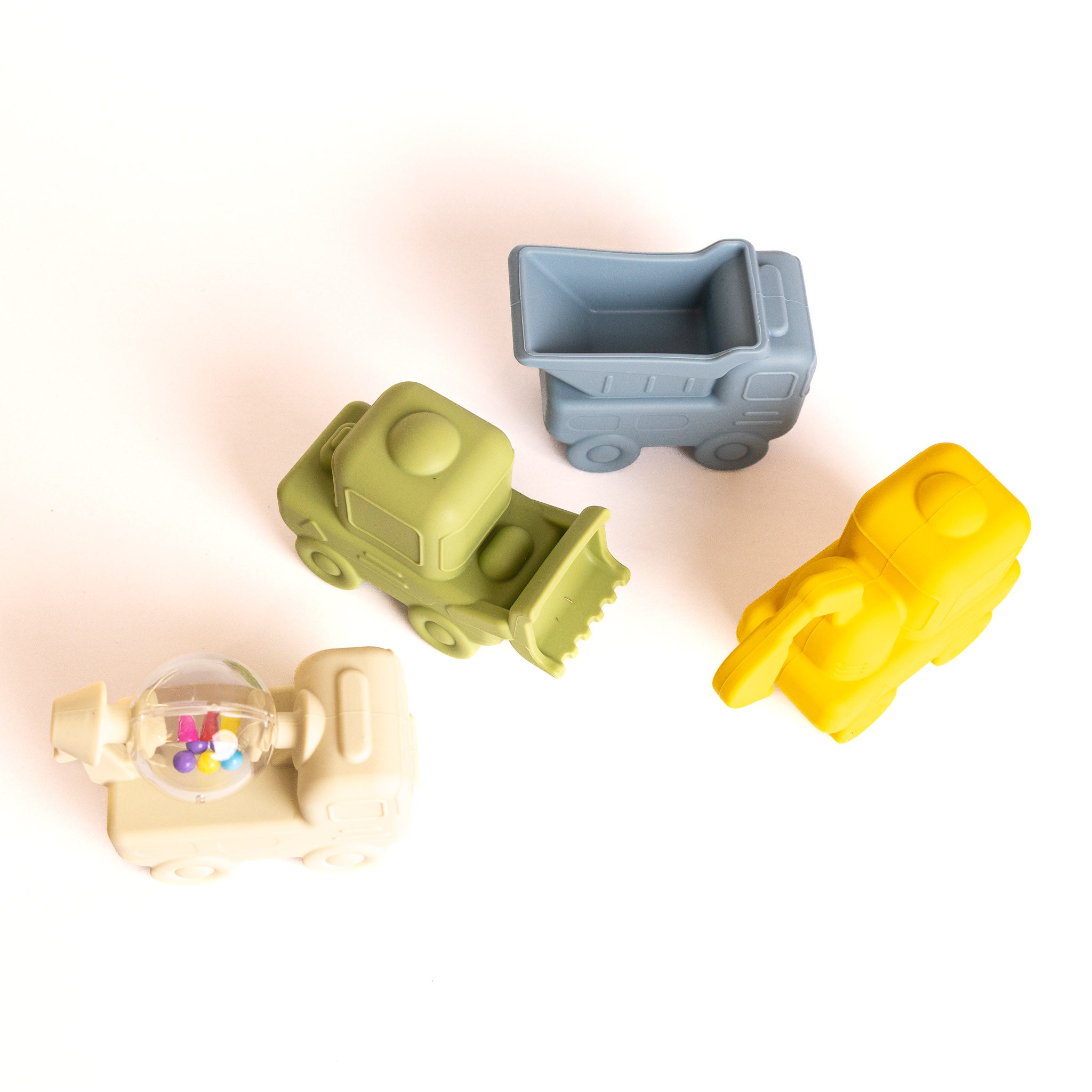 Silicone Trucks Bath Toy Set