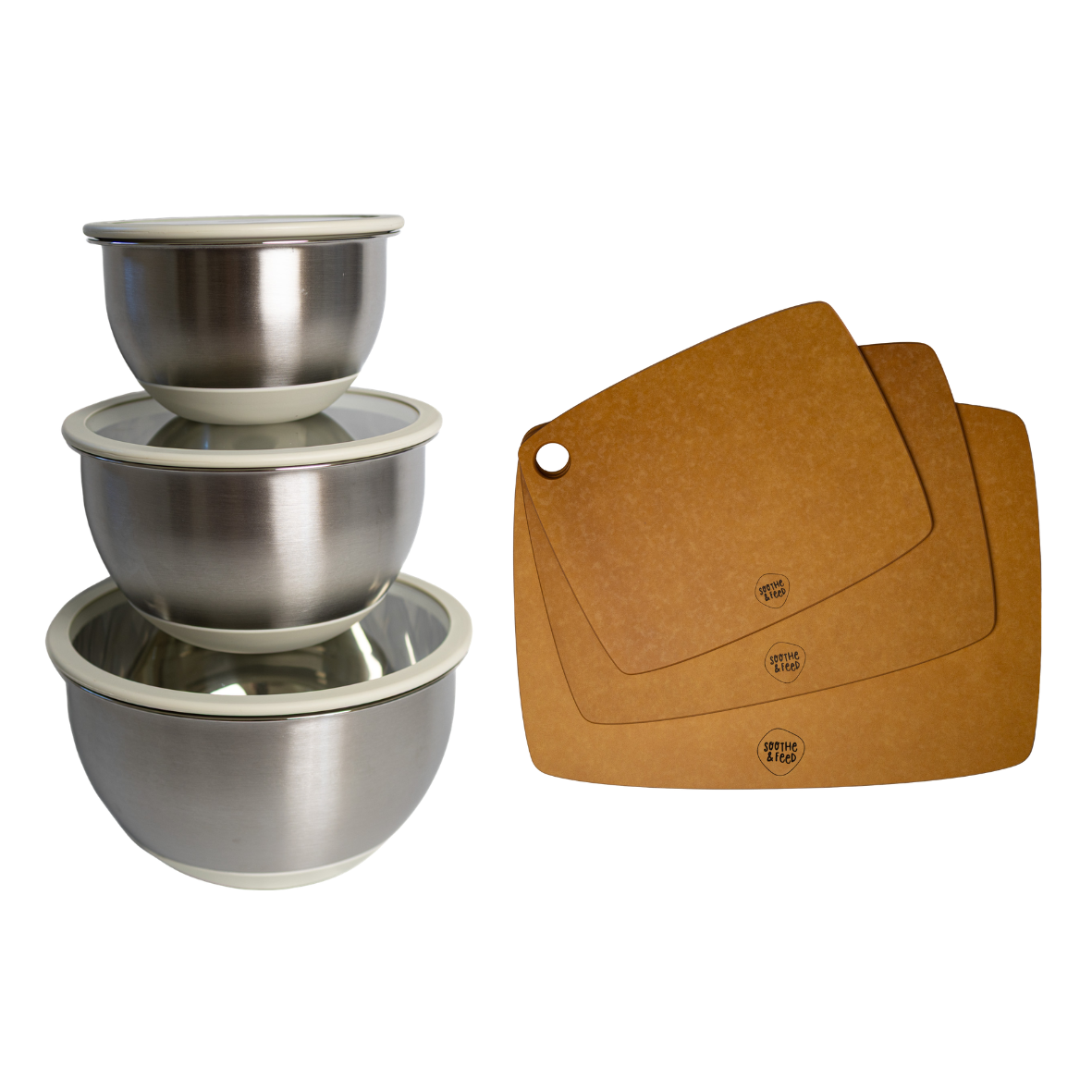 Kitchen Series Bundle - Mixing Bowls + Chopping Board Set