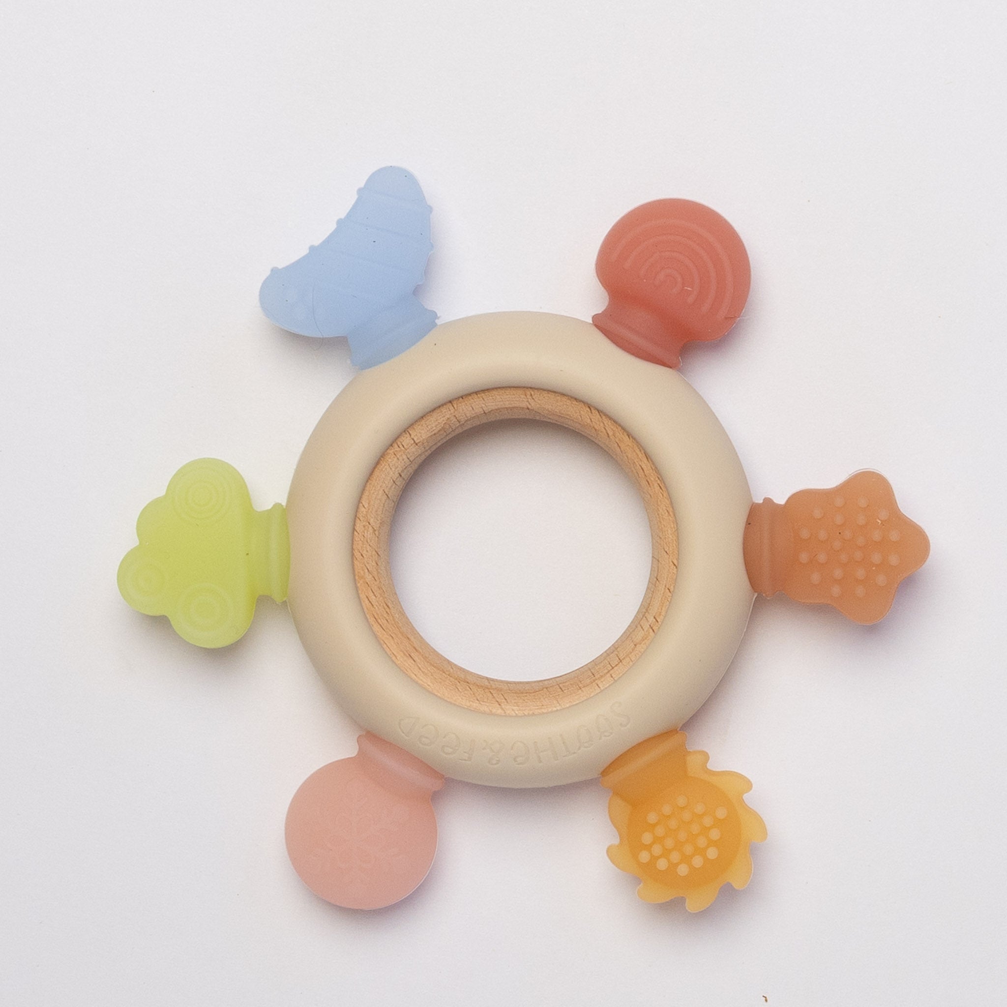 Wood + Silicone Teething Ring